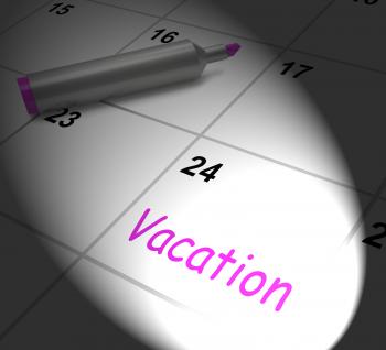 Vacation Calendar Displays Day Off Work Or Holiday