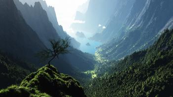 PsBattle: Beautiful foggy valley landscape : photoshopbattles