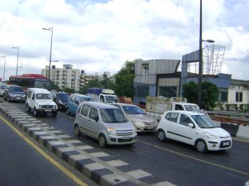 Vehicles on road
