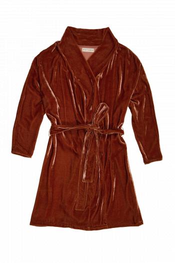 Fire Red Velvet Kimono Robe