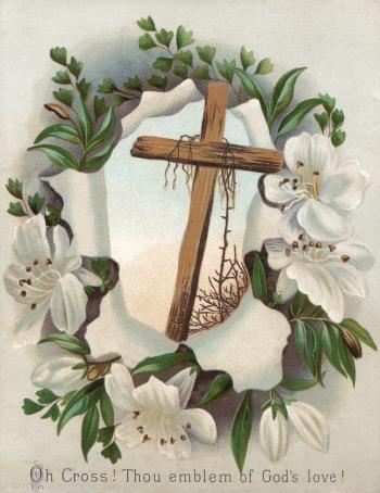 Victorian Greeting Card - Easter Cross