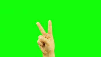 kid or child hand sign victory or two or scissor gesture isolated ...