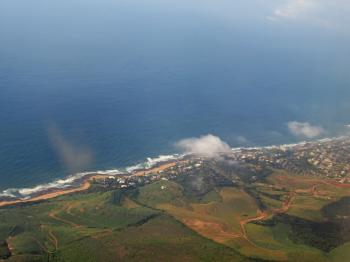 View of the coast from the plane
