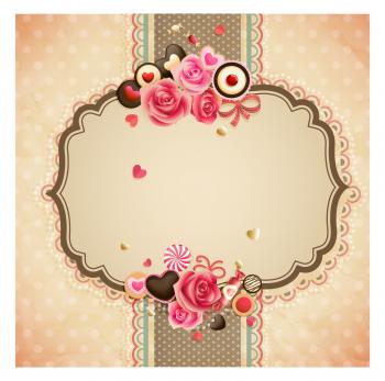 Valentine day vintage card Free Vector / 4Vector