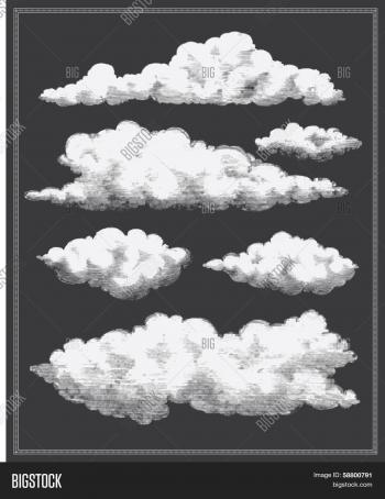Chalkboard Vintage Clouds Vector & Photo | Bigstock