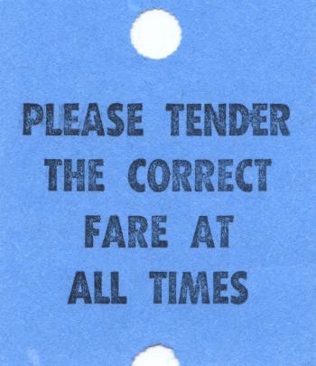 Vintage Fare Ticket - Blue