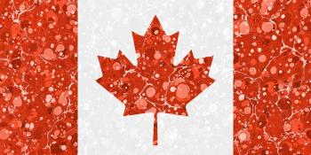 Vintage Marbled Flag of Canada