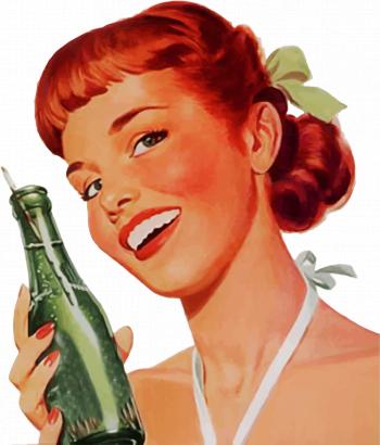 Vintage Soda Girl transparent PNG - StickPNG