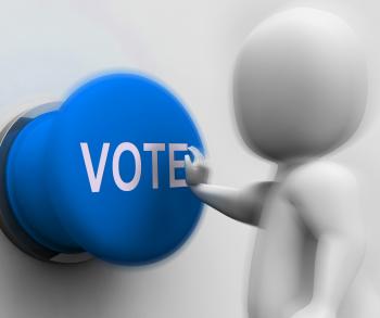 Vote Pressed Means Choosing Electing Or Poll