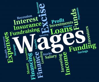 Wages Word Indicates Income Earn And Wordcloud