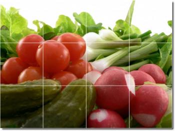 Fruits Vegetables Photo Shower Tile Mural 2