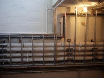 Pipe enclosure - Clover Food Lab
