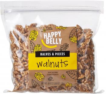Amazon.com : Amazon Brand - Happy Belly California Walnuts, Halves ...