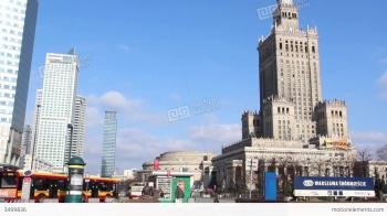 Warsaw - City Center. Tilt Up Shot Stock video footage | 3499836