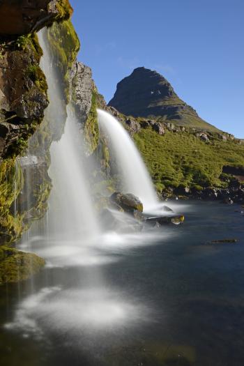 Waterfalls Near Green Grass during Daytime