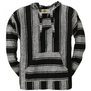Amazon.com: Black Stripe Woven Baja Hoodie: Clothing
