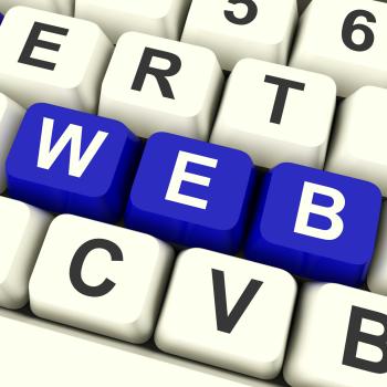 Web Computer Keys Showing Online Websites Or Internet