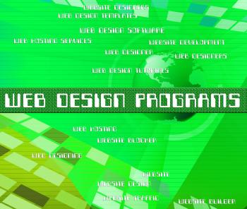 Web Design Programs Shows Software Development And Designers
