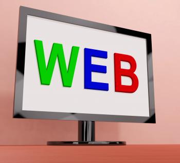 Web On Monitor Shows Internet Www Or Net