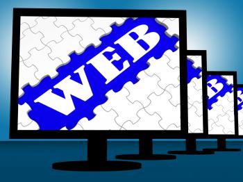 Web On Monitors Shows Websites Internet Www Or Net