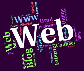 Web Word Represents Online Internet And Net