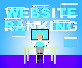 Website Rankings Represents Search Engine 3d Illustration