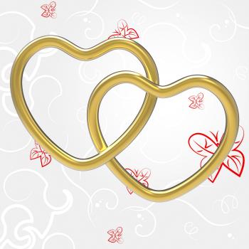 Wedding Rings Indicates Valentines Day And Couple