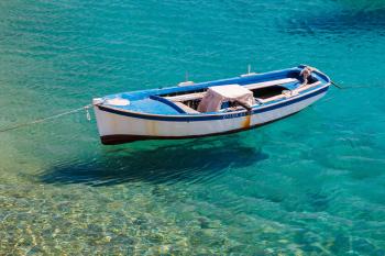 Blue White Boat Free Stock Photo - Public Domain Pictures