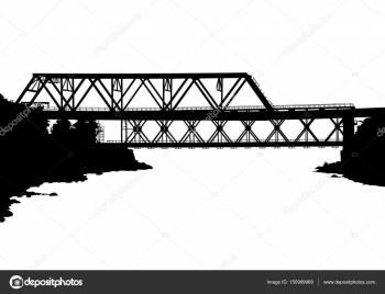 Modern metal bridge one — Stock Vector © grynold #150989968