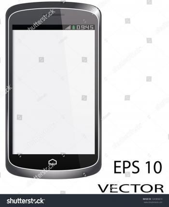 Touch Screen Cell Phone White Screen Stock Vector 124305613 ...