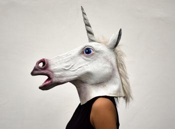 White Unicorn Head Costume