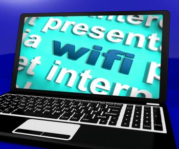 Wifi Laptop Shows Internet Hotspot Wi-fi Access Or Connection