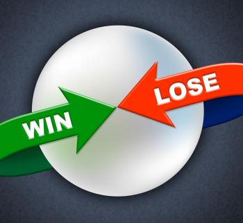 Win Lose Arrows Shows Victory Success And Failing