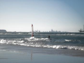 Windsurfer and Kitesurfer