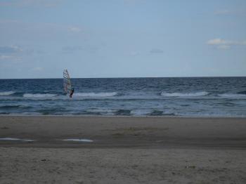 Windsurfer on beach