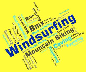 Windsurfing Word Means Water Sports And Sailboarding