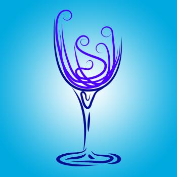 Wine Glass Shows Wine-Glass Drink And Celebrations
