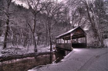 Covered Bridge in Reliance, TN in the Winter. | Hear the Click