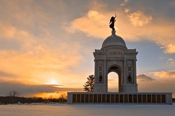 Winter Gettysburg Sunrise - HDR