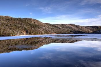Winter lake reflection