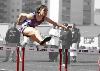 Woman in Purple Tank Top Run Olympics Games