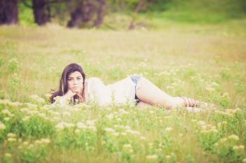 Woman Lying on Grass