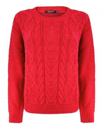 Ladies Women Knitted Long Sleeve Cable Knit Jumper Baggy Chunky Knit ...
