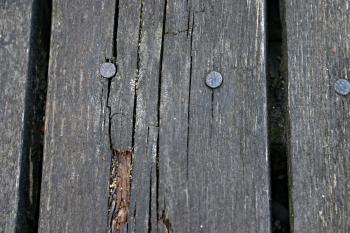 Wood plank with nails
