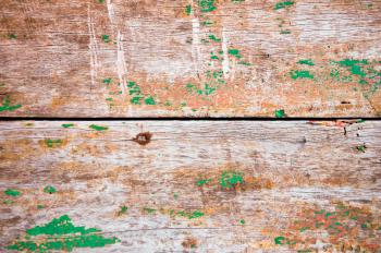 wooden planks with old green paint