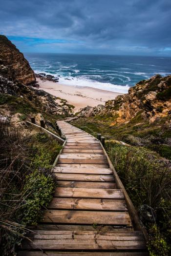 Wooden Stairs to Beach