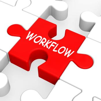 Workflow Puzzle Shows Process Flow Or Procedure