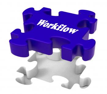 Workflow Puzzle Shows Structure Flow Or Work Procedure