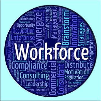 Workforce Word Shows Human Resources And Manpower