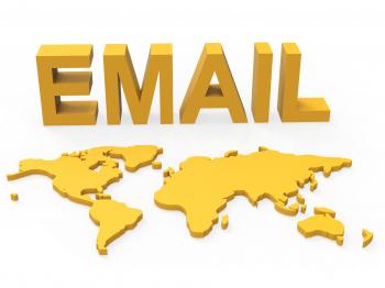 World Email Shows Send Message And Earth